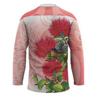 New Zealand Fantail Hockey Jersey Maori Koru With Pohutukawa Flowers LT05 - Polynesian Pride
