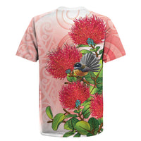 New Zealand Fantail Rugby Jersey Maori Koru With Pohutukawa Flowers LT05 - Polynesian Pride