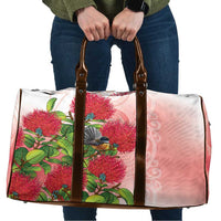 New Zealand Fantail Travel Bag Maori Koru With Pohutukawa Flowers LT05 Red - Polynesian Pride
