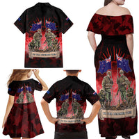 Australia And New Zealand ANZAC Day Family Matching Off Shoulder Maxi Dress and Hawaiian Shirt Soldiers Lest We Forget LT05 - Polynesian Pride