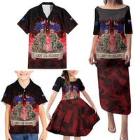 Australia And New Zealand ANZAC Day Family Matching Puletasi and Hawaiian Shirt Soldiers Lest We Forget LT05 - Polynesian Pride
