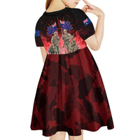 Australia And New Zealand ANZAC Day Kid Short Sleeve Dress Soldiers Lest We Forget LT05 - Polynesian Pride