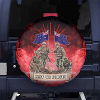 Australia And New Zealand ANZAC Day Spare Tire Cover Soldiers Lest We Forget LT05 No hole Red - Polynesian Pride