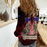 Australia And New Zealand ANZAC Day Women Casual Shirt Soldiers Lest We Forget