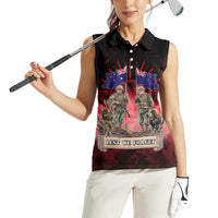 Australia And New Zealand ANZAC Day Women Sleeveless Polo Shirt Soldiers Lest We Forget LT05 - Polynesian Pride