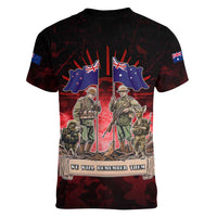 Australia And New Zealand ANZAC Day Women V-Neck T-Shirt Soldiers Lest We Forget LT05 - Polynesian Pride