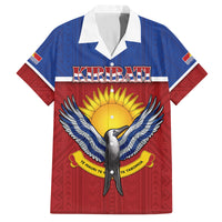 Kiribati 45th Independence Day Family Matching Off The Shoulder Long Sleeve Dress and Hawaiian Shirt Lesser Frigatebird Tribal Pattern LT05 Dad's Shirt - Short Sleeve Red - Polynesian Pride
