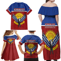 Kiribati 45th Independence Day Family Matching Off Shoulder Maxi Dress and Hawaiian Shirt Lesser Frigatebird Tribal Pattern LT05 - Polynesian Pride