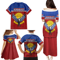 Kiribati 45th Independence Day Family Matching Puletasi and Hawaiian Shirt Lesser Frigatebird Tribal Pattern LT05 - Polynesian Pride