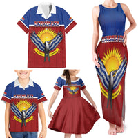 Kiribati 45th Independence Day Family Matching Tank Maxi Dress and Hawaiian Shirt Lesser Frigatebird Tribal Pattern LT05 - Polynesian Pride