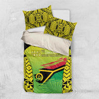 Vanuatu 46th Independence Bedding Set Special Style LT05 US Twin 172cm x 218cm Yellow - Polynesian Pride