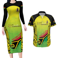 Vanuatu 45th Independence Couples Matching Long Sleeve Bodycon Dress and Hawaiian Shirt Special Style - Polynesian Pride