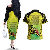 Vanuatu 45th Independence Couples Matching Off The Shoulder Long Sleeve Dress and Hawaiian Shirt Special Style - Polynesian Pride