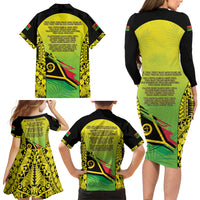Vanuatu 45th Independence Family Matching Long Sleeve Bodycon Dress and Hawaiian Shirt Special Style LT05 - Polynesian Pride