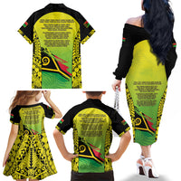 Vanuatu 45th Independence Family Matching Off The Shoulder Long Sleeve Dress and Hawaiian Shirt Special Style LT05 - Polynesian Pride