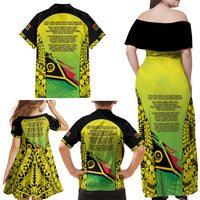 Vanuatu 45th Independence Family Matching Off Shoulder Maxi Dress and Hawaiian Shirt Special Style LT05 - Polynesian Pride