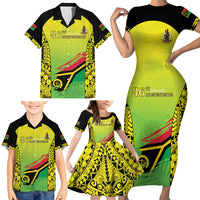 Vanuatu 45th Independence Family Matching Short Sleeve Bodycon Dress and Hawaiian Shirt Special Style LT05 - Polynesian Pride