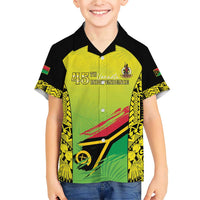 Vanuatu 45th Independence Family Matching Short Sleeve Bodycon Dress and Hawaiian Shirt Special Style LT05 Son's Shirt Yellow - Polynesian Pride
