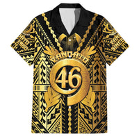 Vanuatu 45th Anniversary Of Independence Family Matching Long Sleeve Bodycon Dress and Hawaiian Shirt Gold Style LT05 Dad's Shirt - Short Sleeve Gold - Polynesian Pride