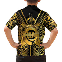 Vanuatu 45th Anniversary Of Independence Family Matching Mermaid Dress and Hawaiian Shirt Gold Style LT05 - Polynesian Pride