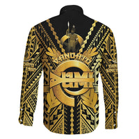 Vanuatu 45th Anniversary Of Independence Family Matching Off The Shoulder Long Sleeve Dress and Hawaiian Shirt Gold Style LT05 - Polynesian Pride
