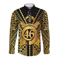 Vanuatu 46th Anniversary Of Independence Long Sleeve Button Shirt Gold Style LT05 Unisex Gold - Polynesian Pride