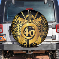 Vanuatu 45th Anniversary Of Independence Spare Tire Cover Gold Style - Polynesian Pride