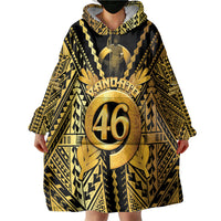 Vanuatu 45th Anniversary Of Independence Wearable Blanket Hoodie Gold Style - Polynesian Pride