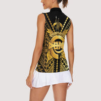 Vanuatu 45th Anniversary Of Independence Women Sleeveless Polo Shirt Gold Style LT05 - Polynesian Pride
