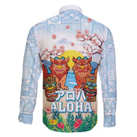 Hawaii And Japan Okinawa Family Matching Mermaid Dress and Hawaiian Shirt Aloha Gozaimasu Tiki With Shisa LT05 - Polynesian Pride