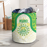 Kuki Independence 2026 Laundry Basket Cook Islands 15 Finest White Version LT05 White - Polynesian Pride