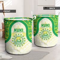 Kuki Independence 2026 Laundry Basket Cook Islands 15 Finest White Version LT05 - Polynesian Pride