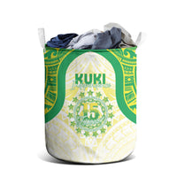 Kuki Independence 2026 Laundry Basket Cook Islands 15 Finest White Version LT05 - Polynesian Pride