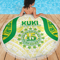 Kuki Independence 2026 Beach Blanket Cook Islands 15 Finest White Version LT05 - Polynesian Pride