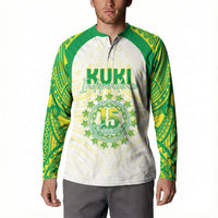 Kuki Independence 2026 Button Sweatshirt Cook Islands 15 Finest White Version LT05 - Polynesian Pride