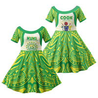 Kuki Independence 2026 Family Matching Summer Maxi Dress and Hawaiian Shirt Cook Islands 15 Finest White Version LT05 Daughter's Dress White - Polynesian Pride