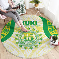 Kuki Independence 2026 Round Carpet Cook Islands 15 Finest White Version LT05 - Polynesian Pride