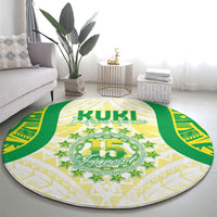 Kuki Independence 2026 Round Carpet Cook Islands 15 Finest White Version LT05 - Polynesian Pride