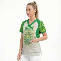 Kuki Independence 2026 Scrub Top Cook Islands 15 Finest White Version LT05 - Polynesian Pride