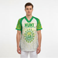 Kuki Independence 2026 Scrub Top Cook Islands 15 Finest White Version LT05 - Polynesian Pride