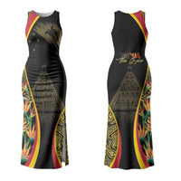 Papua New Guinea Hapi De Bilong Indipendens Family Matching Tank Maxi Dress and Hawaiian Shirt Special Style LT05 Mom's Dress Black - Polynesian Pride