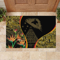 Papua New Guinea Hapi De Bilong Indipendens Rubber Doormat Special Style LT05 Black - Polynesian Pride