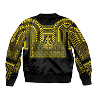 Philippines Filipinos Sleeve Zip Bomber Jacket Igorot Tribal Pattern Black LT05 - Polynesian Pride