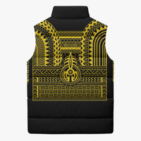 Philippines Filipinos Sleeveless Puffer Jacket Igorot Tribal Pattern Black LT05 - Polynesian Pride