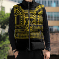 Philippines Filipinos Sleeveless Puffer Jacket Igorot Tribal Pattern Black LT05 - Polynesian Pride