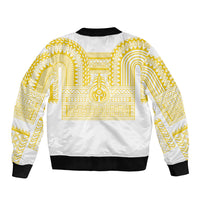 Philippines Filipinos Bomber Jacket Igorot Tribal Pattern White LT05 - Polynesian Pride