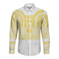 Philippines Filipinos Long Sleeve Button Shirt Igorot Tribal Pattern White LT05 Unisex White - Polynesian Pride