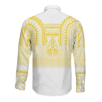 Philippines Filipinos Long Sleeve Button Shirt Igorot Tribal Pattern White LT05 - Polynesian Pride
