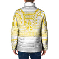 Philippines Filipinos Padded Jacket Igorot Tribal Pattern White LT05 - Polynesian Pride