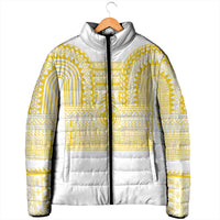 Philippines Filipinos Padded Jacket Igorot Tribal Pattern White LT05 - Polynesian Pride